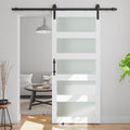 36in x 84in 5-Panel Sliding Glass Barn Door - Frosted Privacy Fit