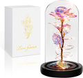 Rainbow Light Up Rose Dome - Unique Gift for Her
