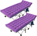 2 Pack Camping Cot with Mattress - Comfortable Folding Cots for Adults