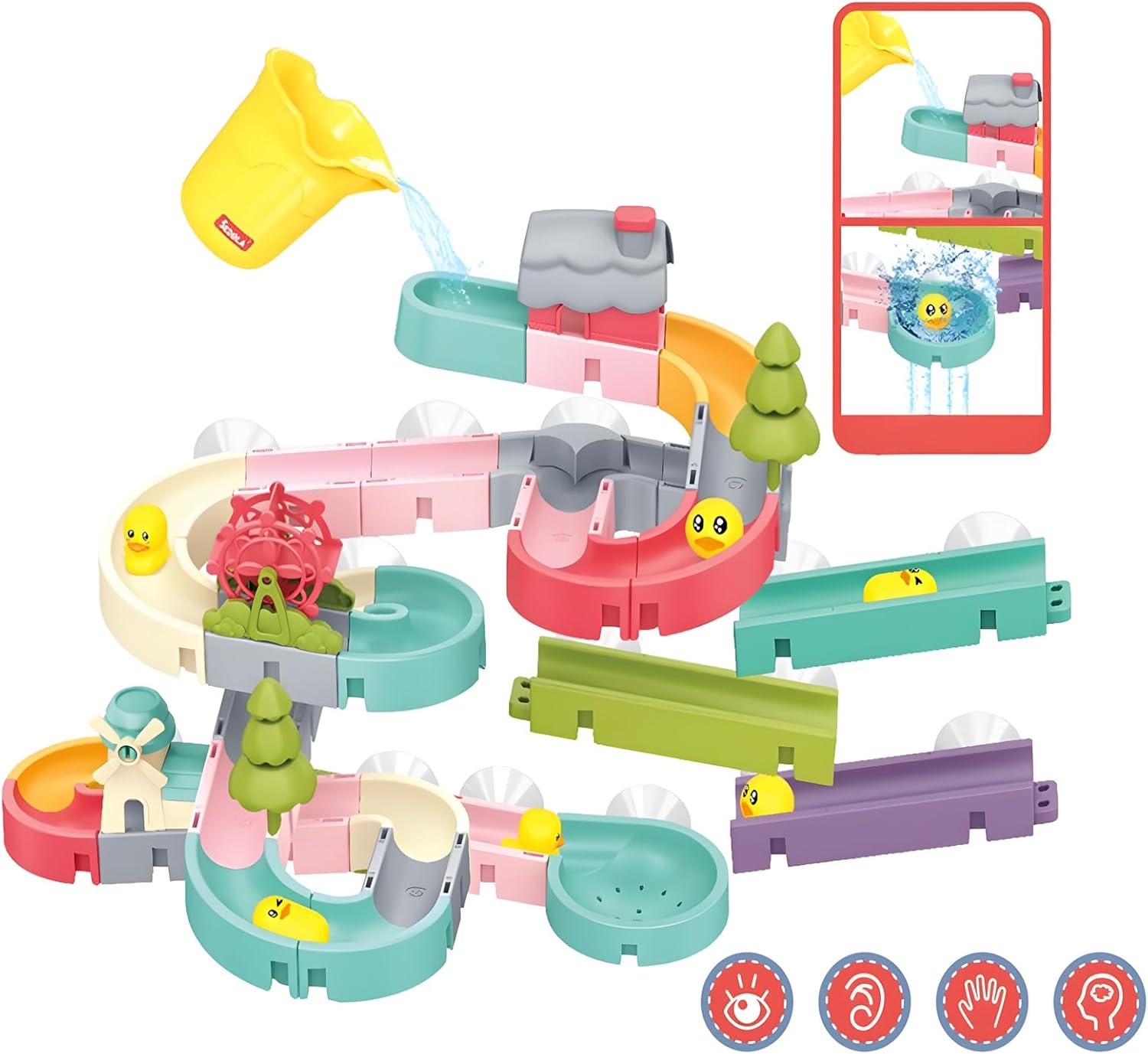 62-Piece DIY Duck Bath Toy Set - Fun & Educational Bath Time!