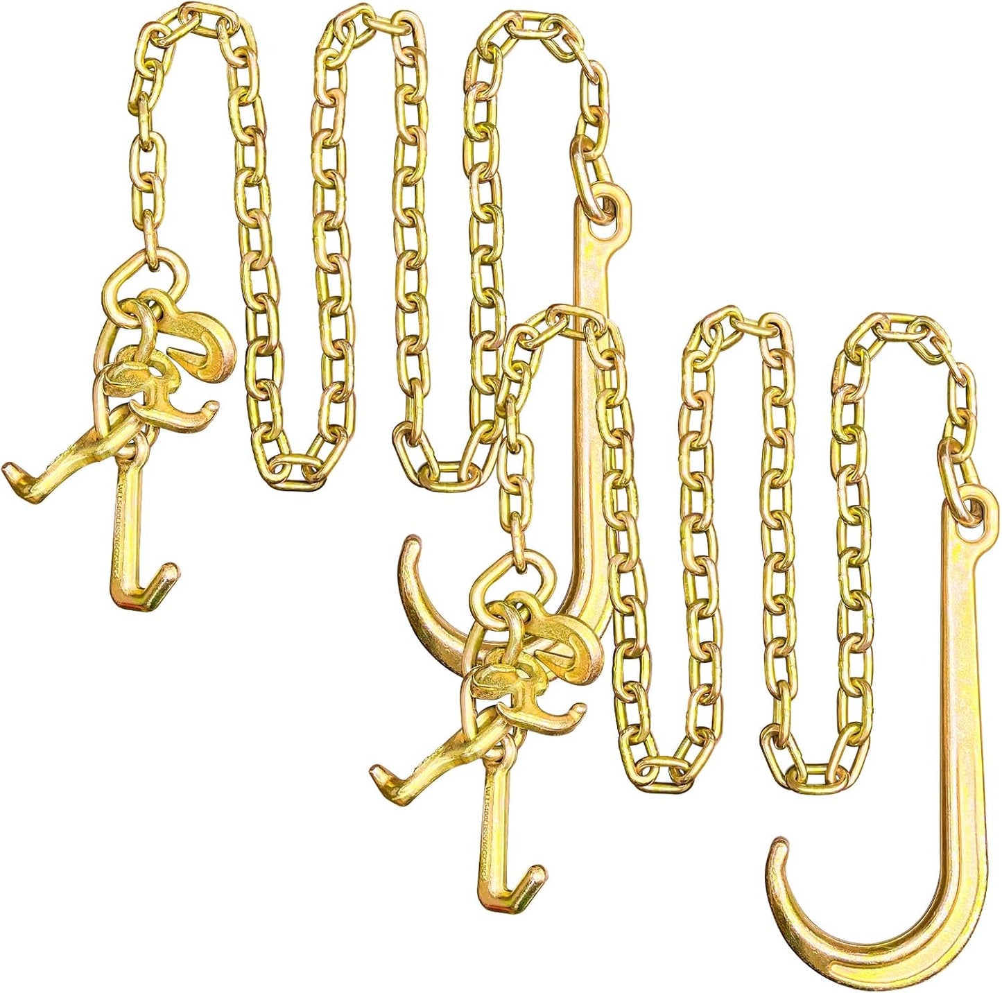 2PCS G80 J Hooks Tow Chain for Heavy-Duty Towing Needs