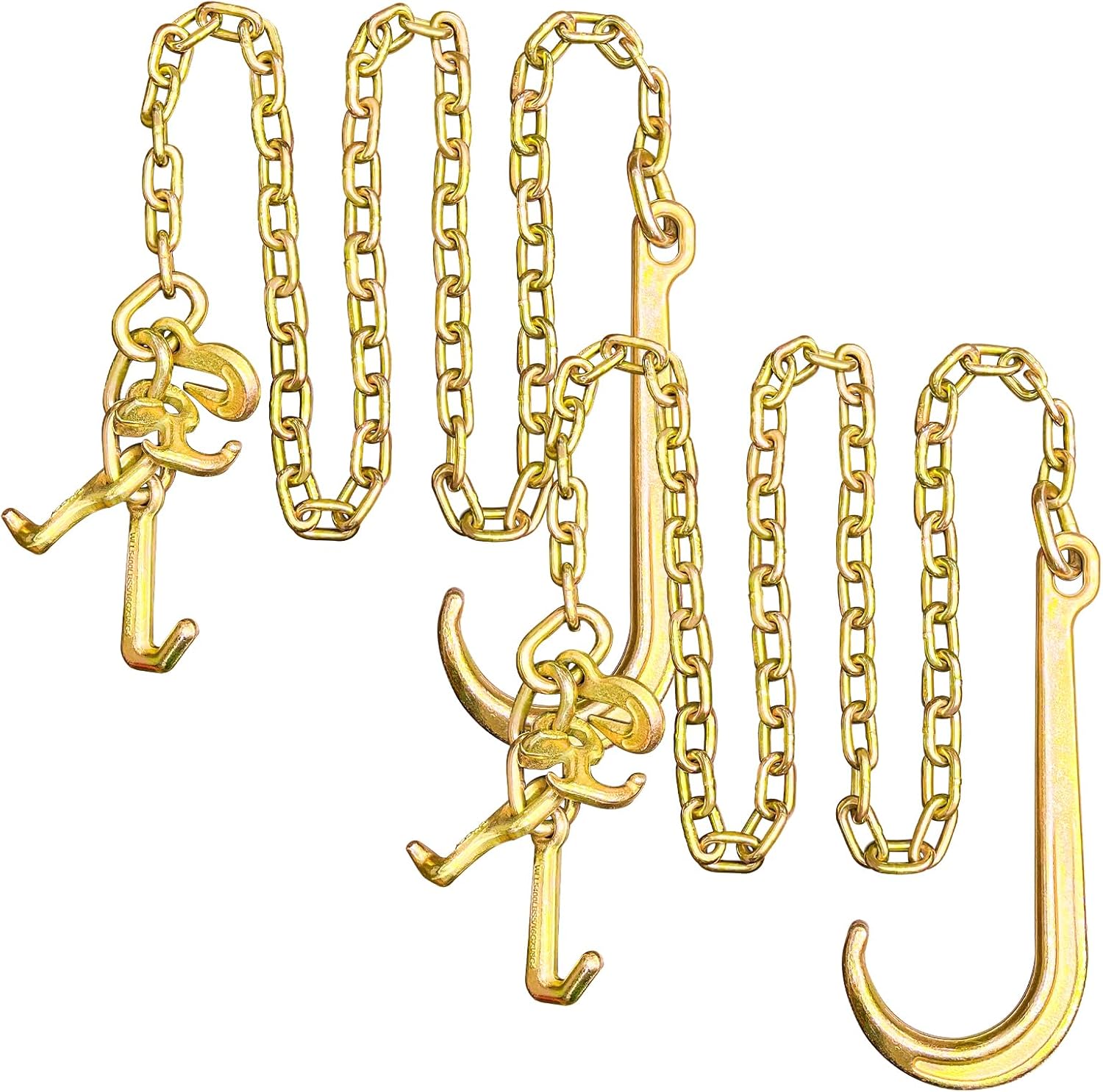 2PCS G80 J Hooks Tow Chain for Heavy-Duty Towing Needs
