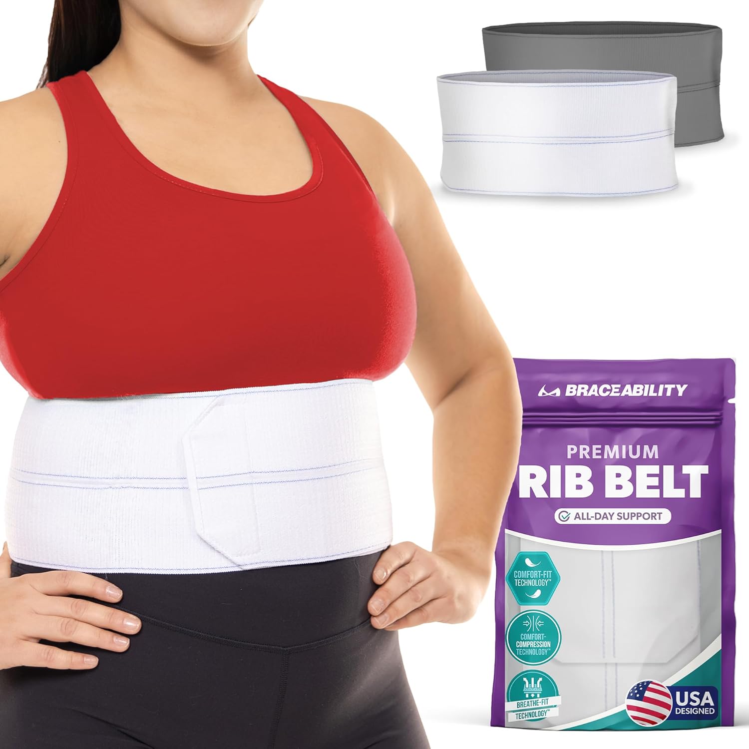 BraceAbility Plus Size Broken Rib Brace for Effective Relief