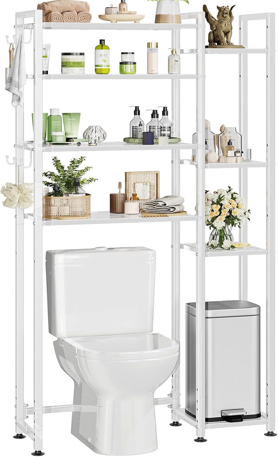 8 Tier Over The Toilet Storage Organizer for Bathroom Essentials