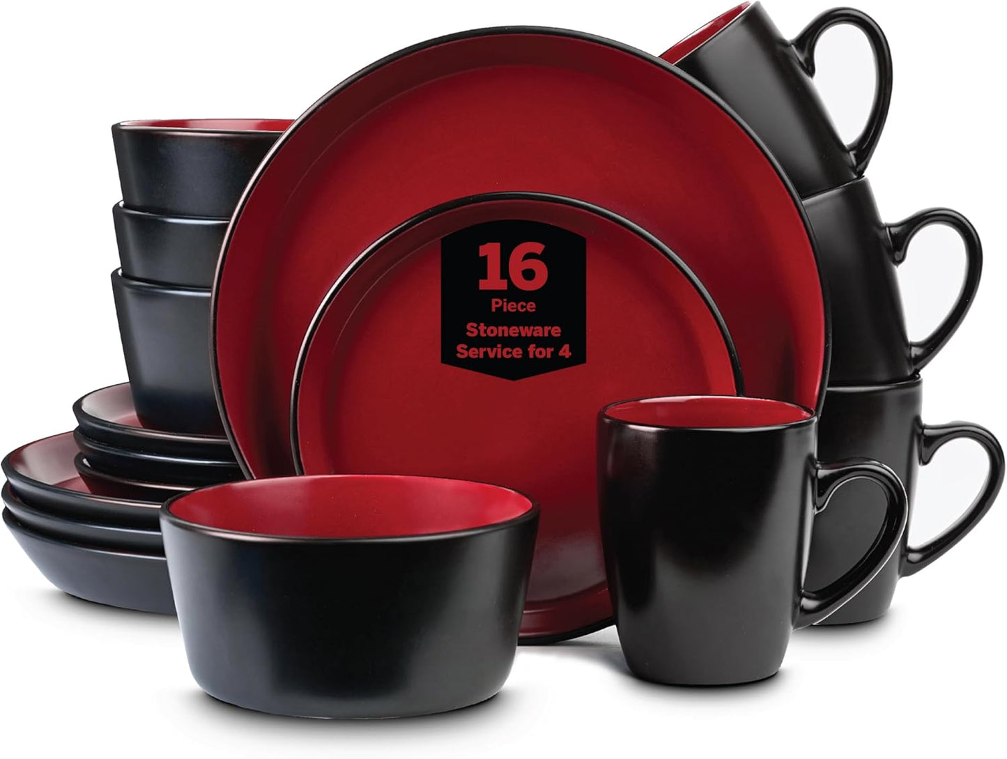Stone Lain Albie Stoneware 16 Piece Dinnerware Set for 4
