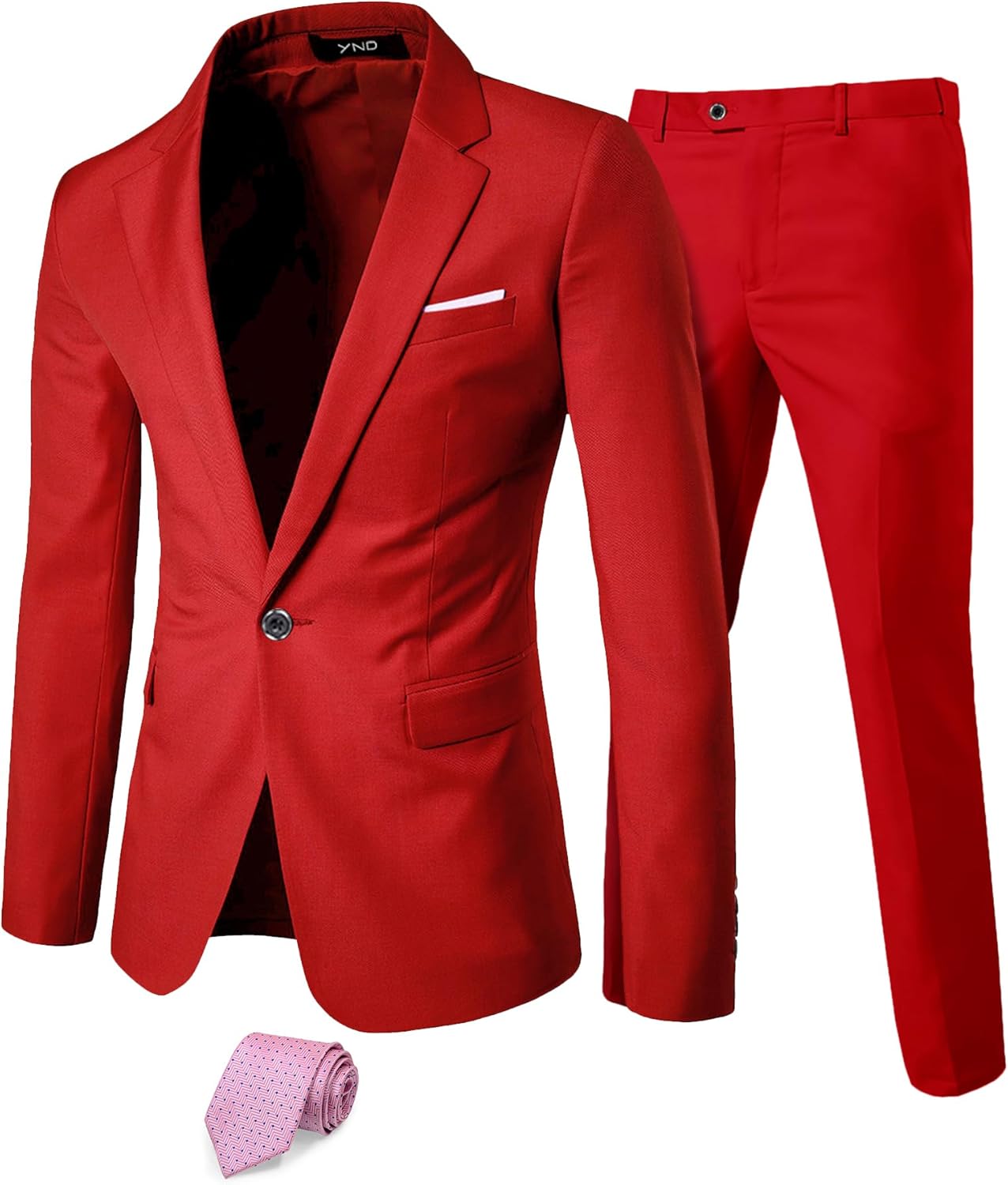 YND Men's 2 Piece Suit Set for Weddings, Parties, and Business