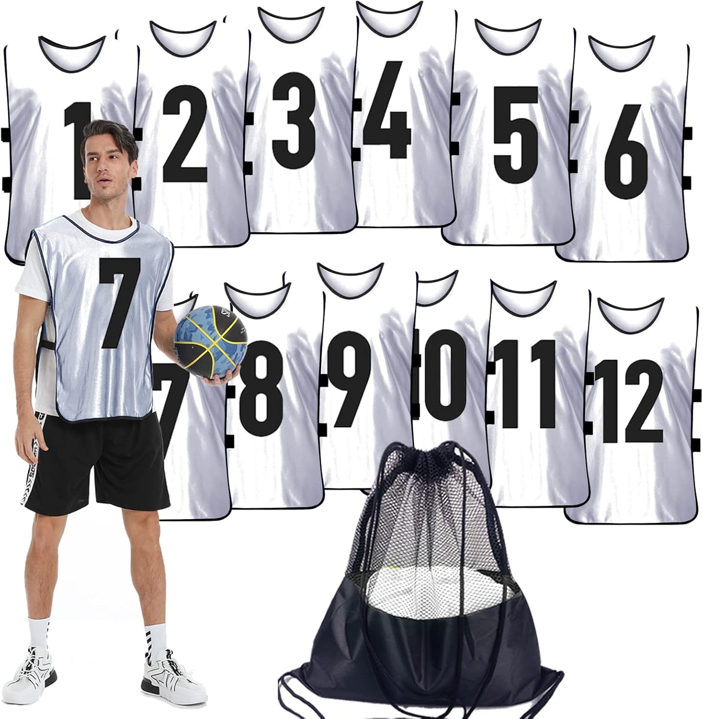 Scrimmage Training Vest Set of 12 for Team Sports Practice