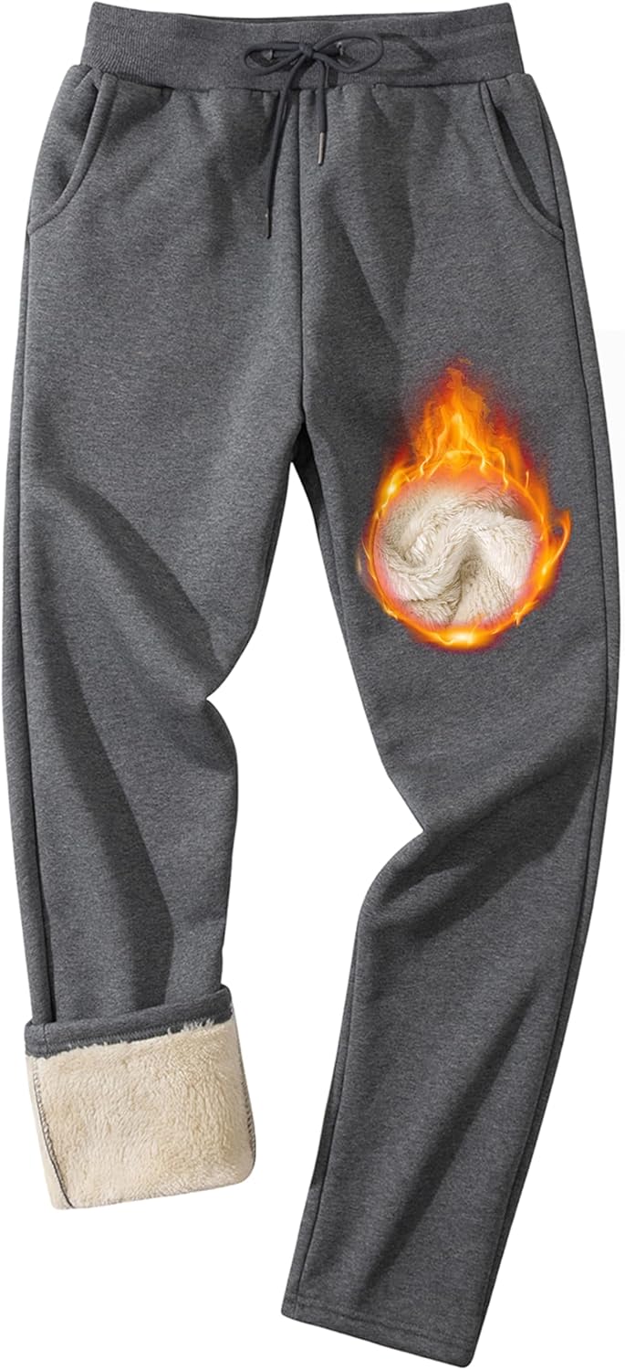 Lentta Men's Fleece Sweatpants for Winter Warmth and Comfort