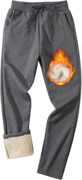 Lentta Men's Fleece Sweatpants Winter Warm Athletic Sherpa Lined