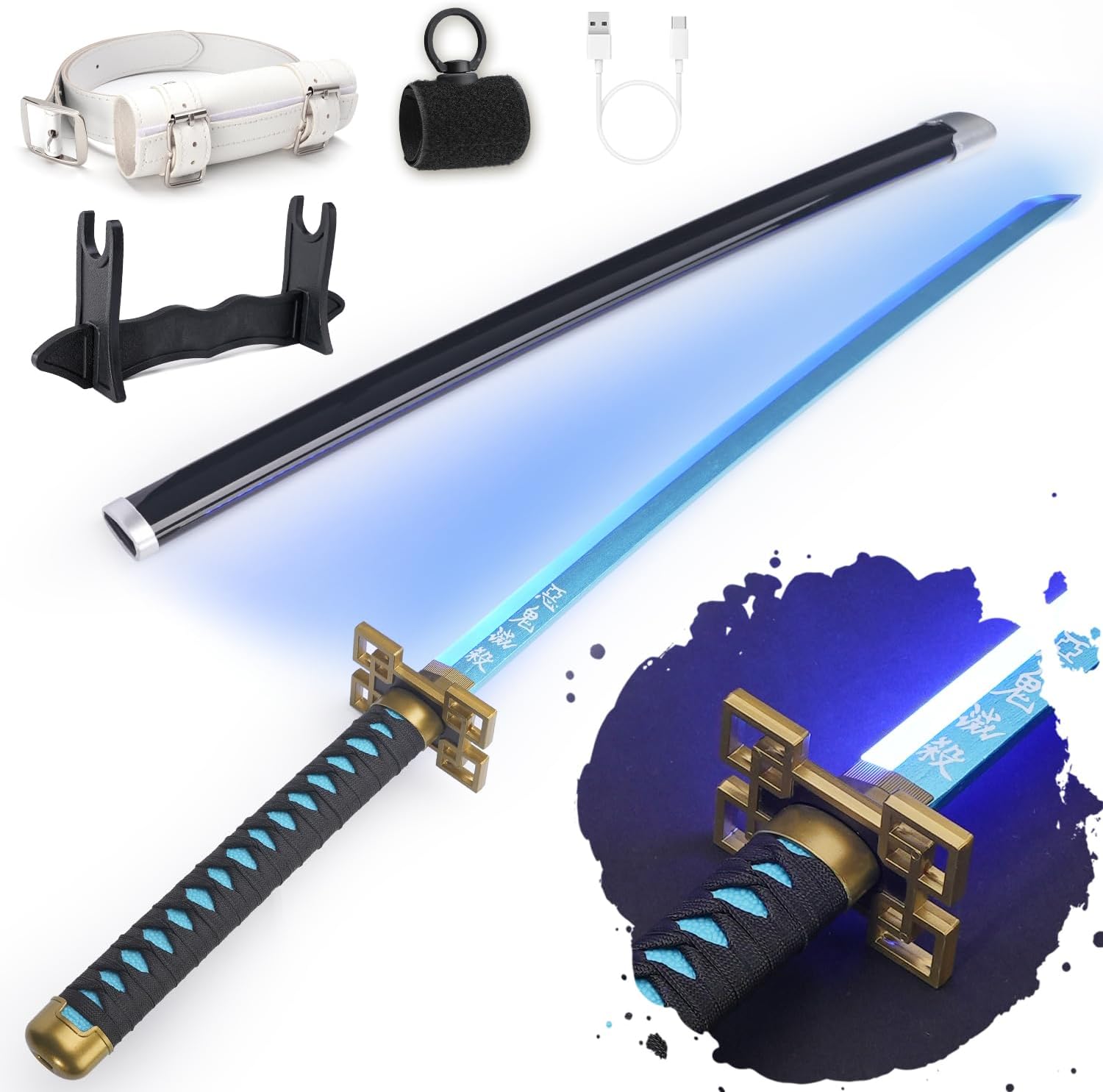 RENGENG Light Up Sword - 40 Inch Rechargeable Replica for Fun
