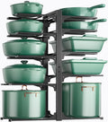 Pots and Pans Organizer 10-Tier Under Cabinet Rack - Tall Vertical