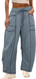 Athlisan Womens Baggy Barrel Pants Wide Leg Lounge Sweatpants - Cozy