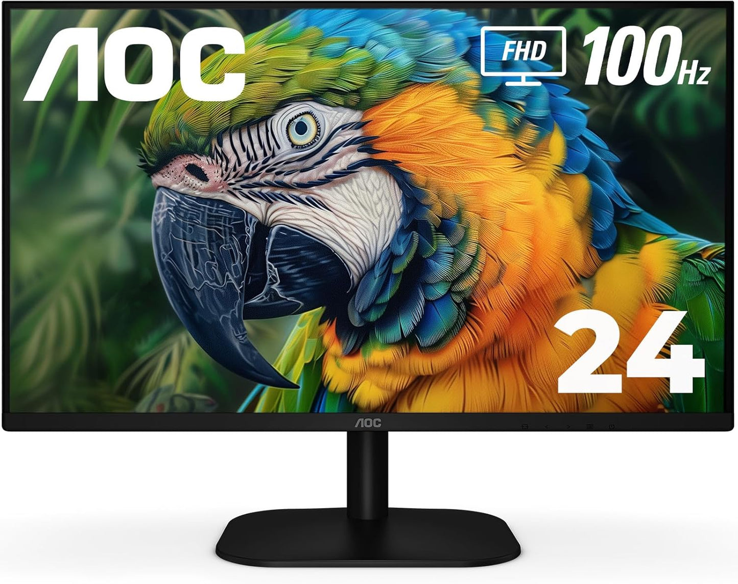 AOC 24 Frameless IPS Monitor, FHD 1920x1080, 100Hz for Home/Office ~ Rich Colors