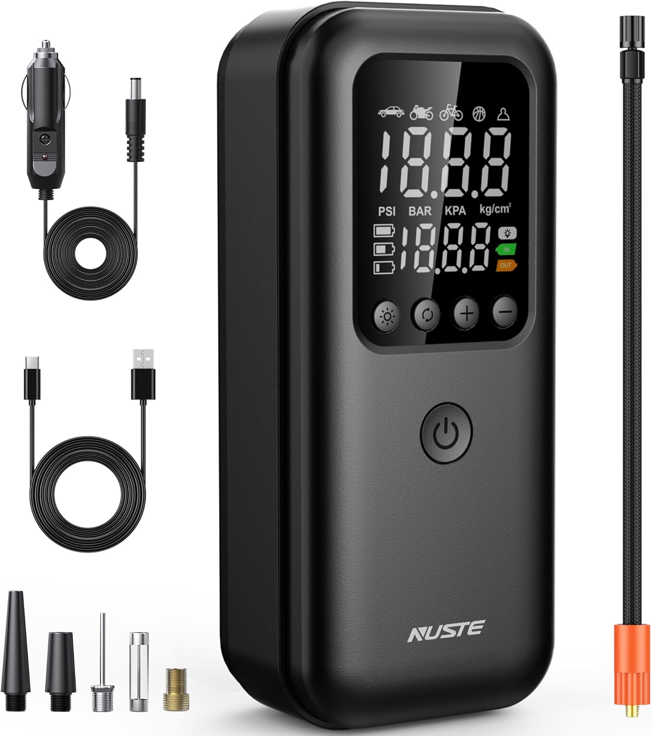 NUSTE Cordless Tire Inflator - Inflate Anywhere!