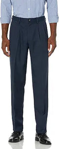 Men's Classic-Fit Expandable-Waist Pleated Dress Pant - Polyester