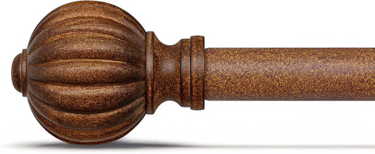 1 Inch Wood Adjustable Curtain Rods - Classic Style for 28-48'' Windows