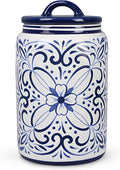 Ceramic Blue and White Talavera Treat Jar with Silicone Seal