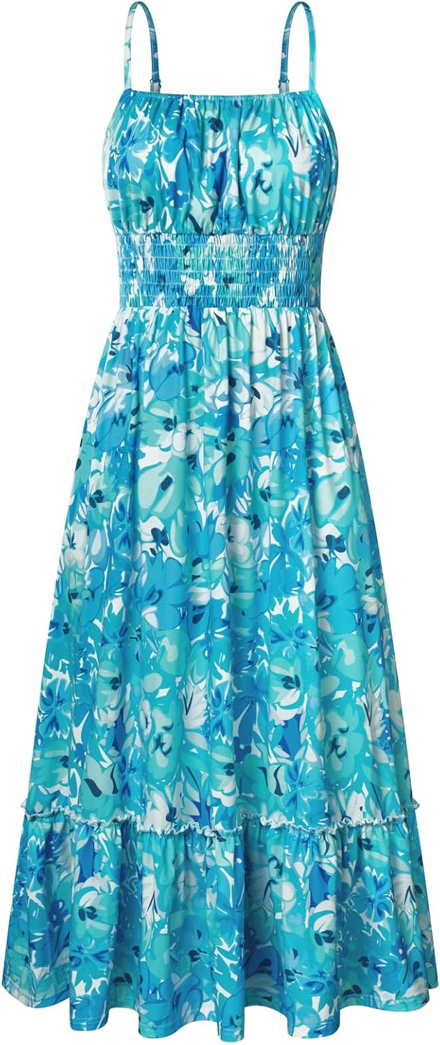 GRACE KARIN Womens Summer Maxi Dress with Pockets and Floral Print