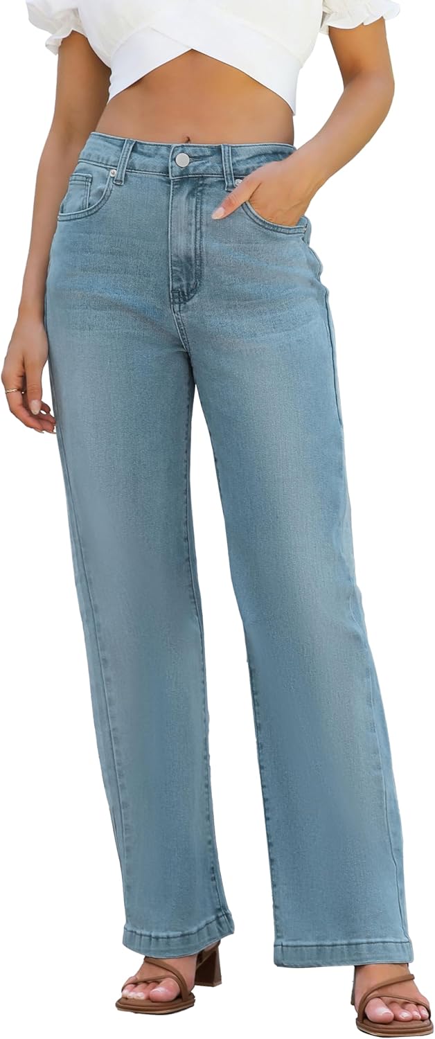 Womens High Waisted Straight Leg Jeans for Trendy Style 2025
