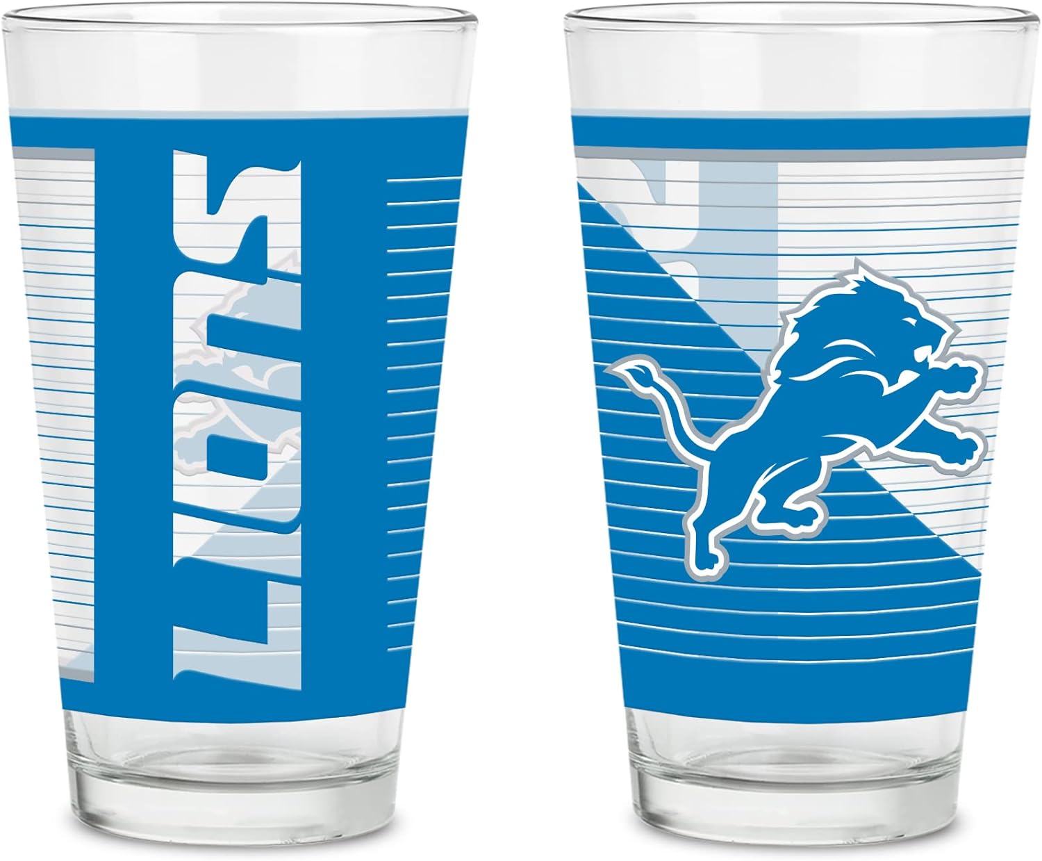 NFL Football Main 16 oz Pint Glasses Set of 2 for True Fans