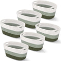 Cotton Rope Storage Baskets 6 Pack - Stylish Green and White