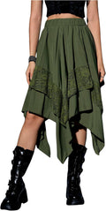 Verdusa Women's Renaissance Flowy Fairy Skirt - Layered Asymmetrical