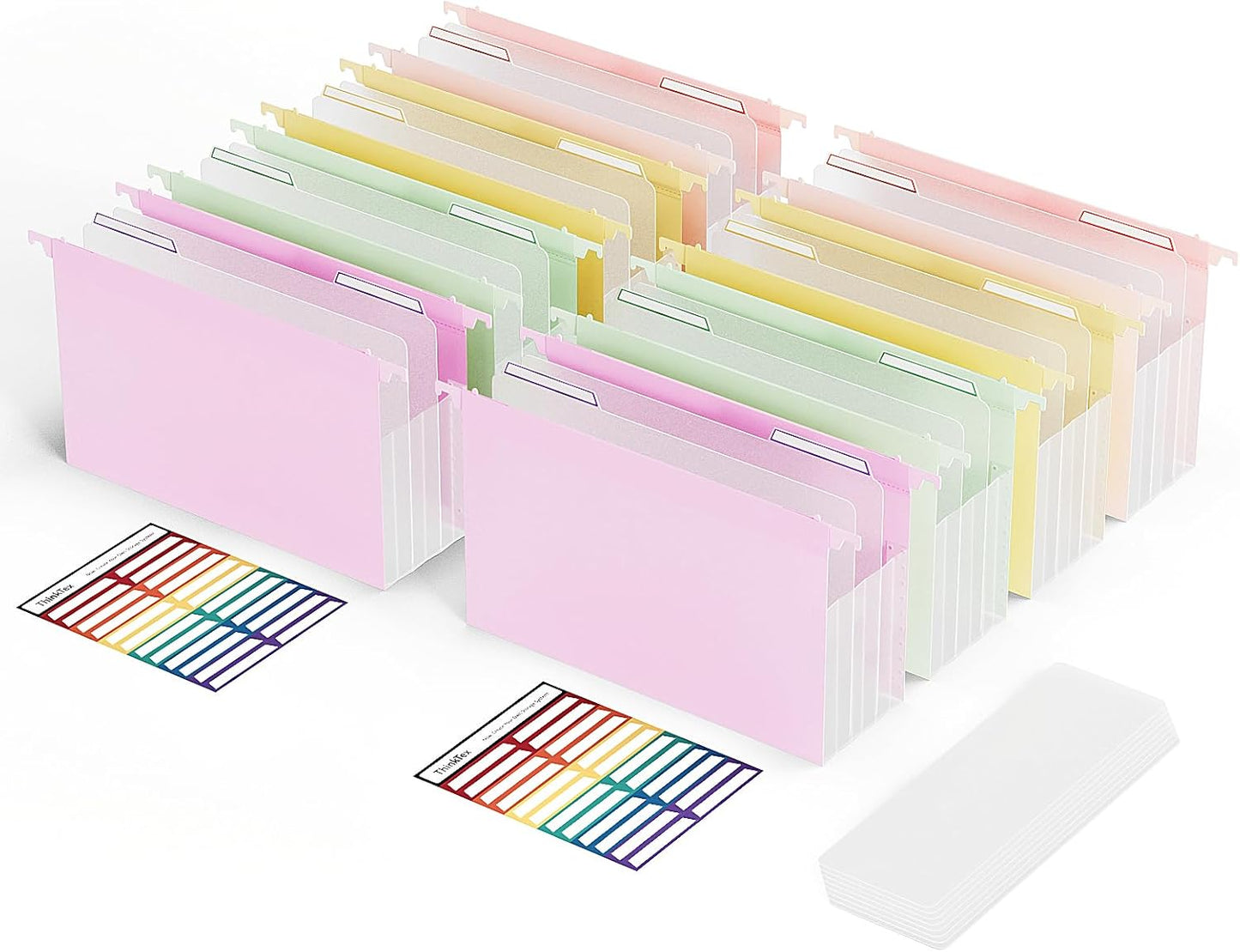 ThinkTex Plastic Expanding Hanging File Folders for Legal Size