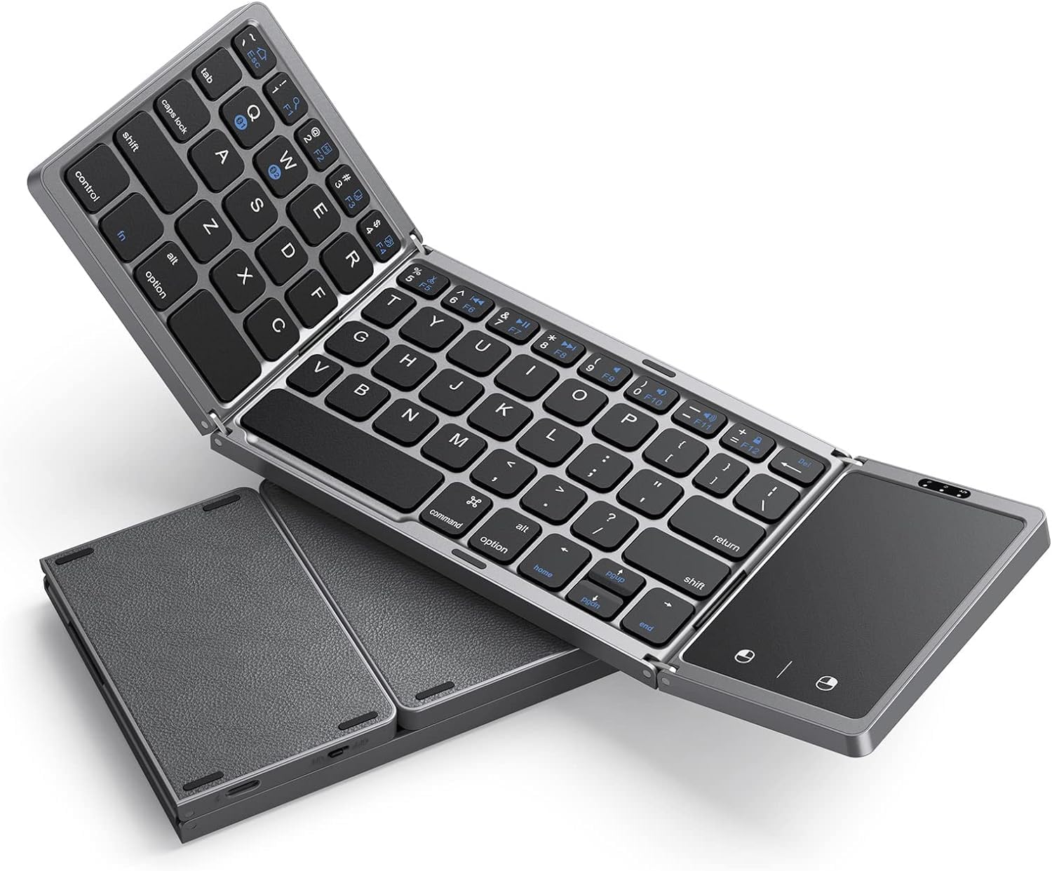 Foldable Bluetooth Keyboard with Touchpad for Travel Use