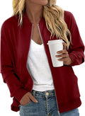 CRAZY GRID Womens Zip Up Jacket Casual Long Sleeve Sweatshirt