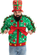 Ugly Christmas Sweater for Men Hooded Unisex Xmas Hoodie Pullover