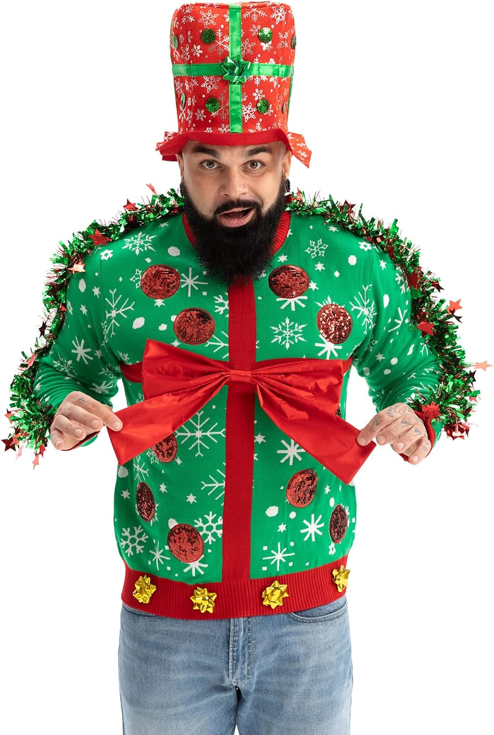 Ugly Christmas Sweater for Men and Women, Hooded Xmas Pullover