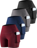 CHRLEISURE Womens Biker Yoga Shorts with Pockets - High (Style CX7G)