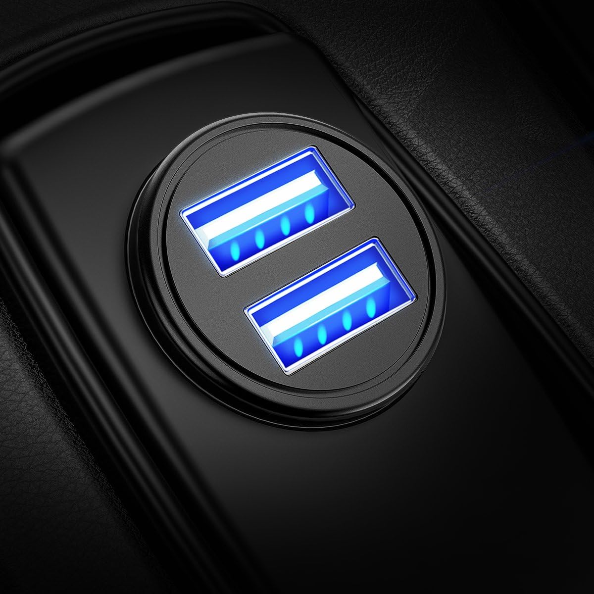 AINOPE 4.8A Dual Port Car Charger - Fast Charging for iPhone & Samsung