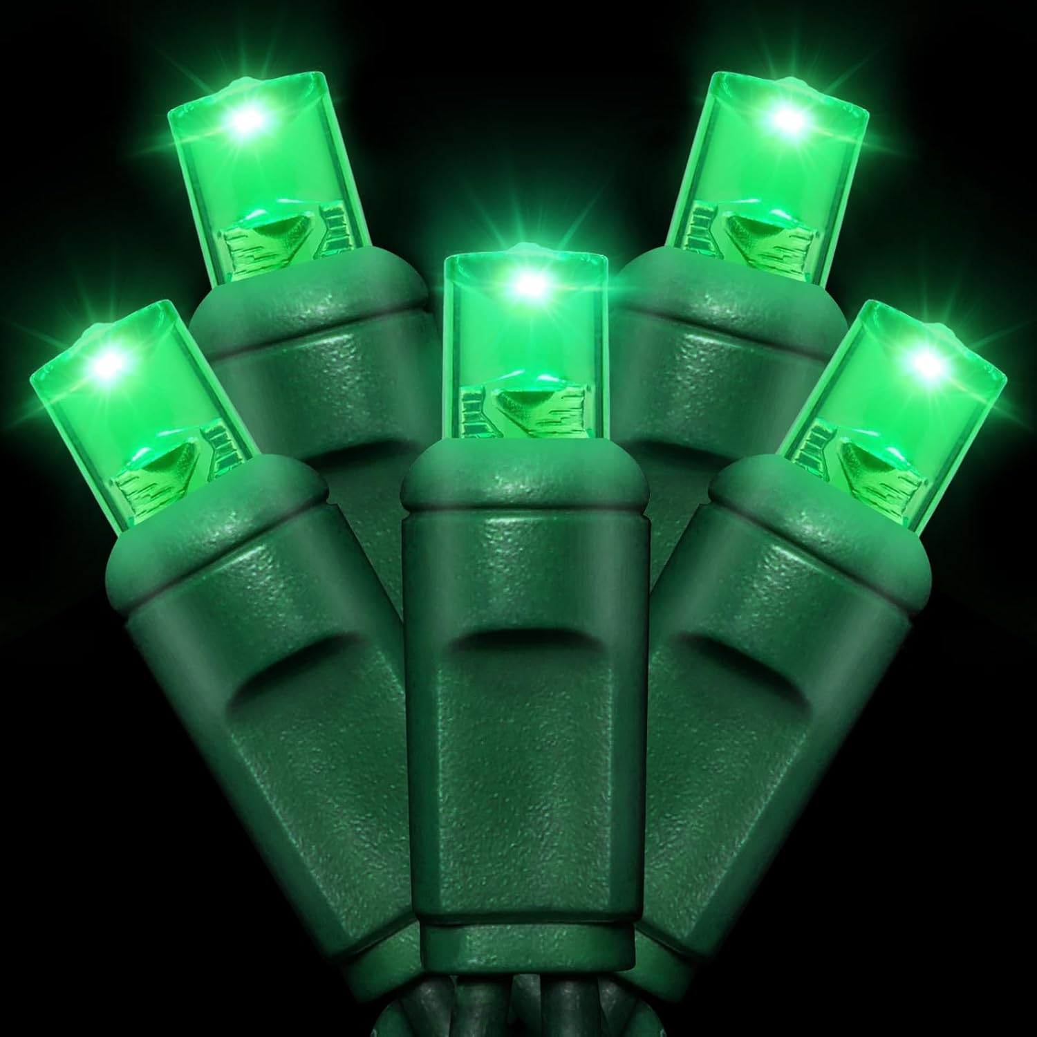 Commercial Grade Green LED Christmas Lights - Waterproof & Durable