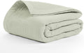 Sea Foam Cotton Muslin Throw Blanket 55in x 75in - 4-Layer Twin