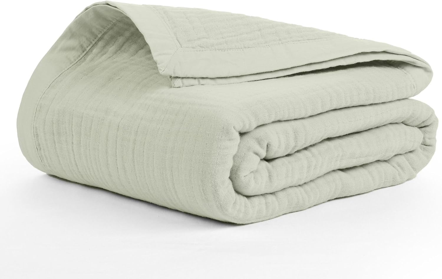 100% Cotton Muslin Throw Blanket for Couch & Bed - Sea Foam