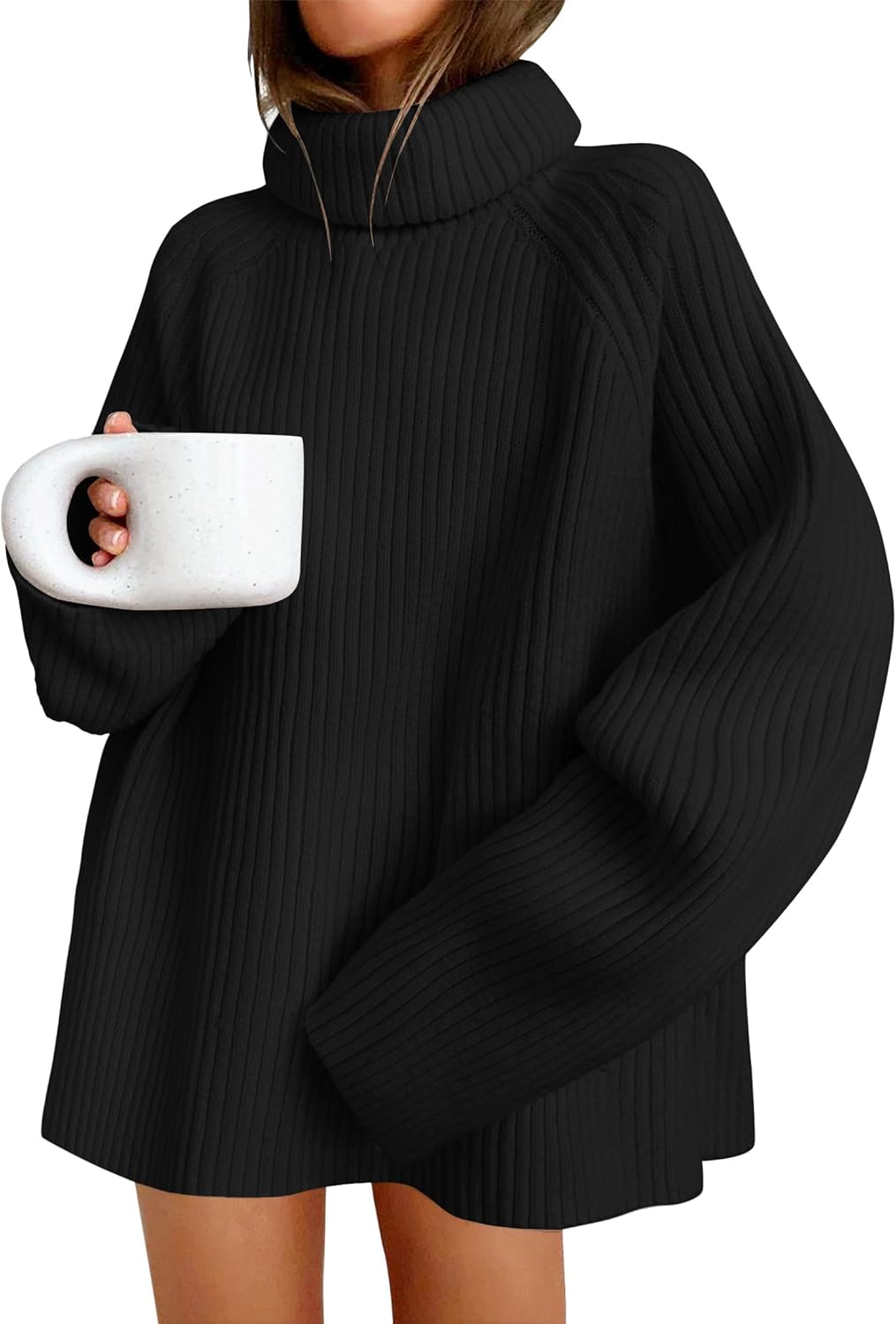 ZESICA Women's Oversized Turtleneck Sweater for Fall Winter