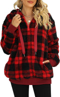 ReachMe Womens Oversized Sherpa Pullover Hoodie with Pockets - Cozy go