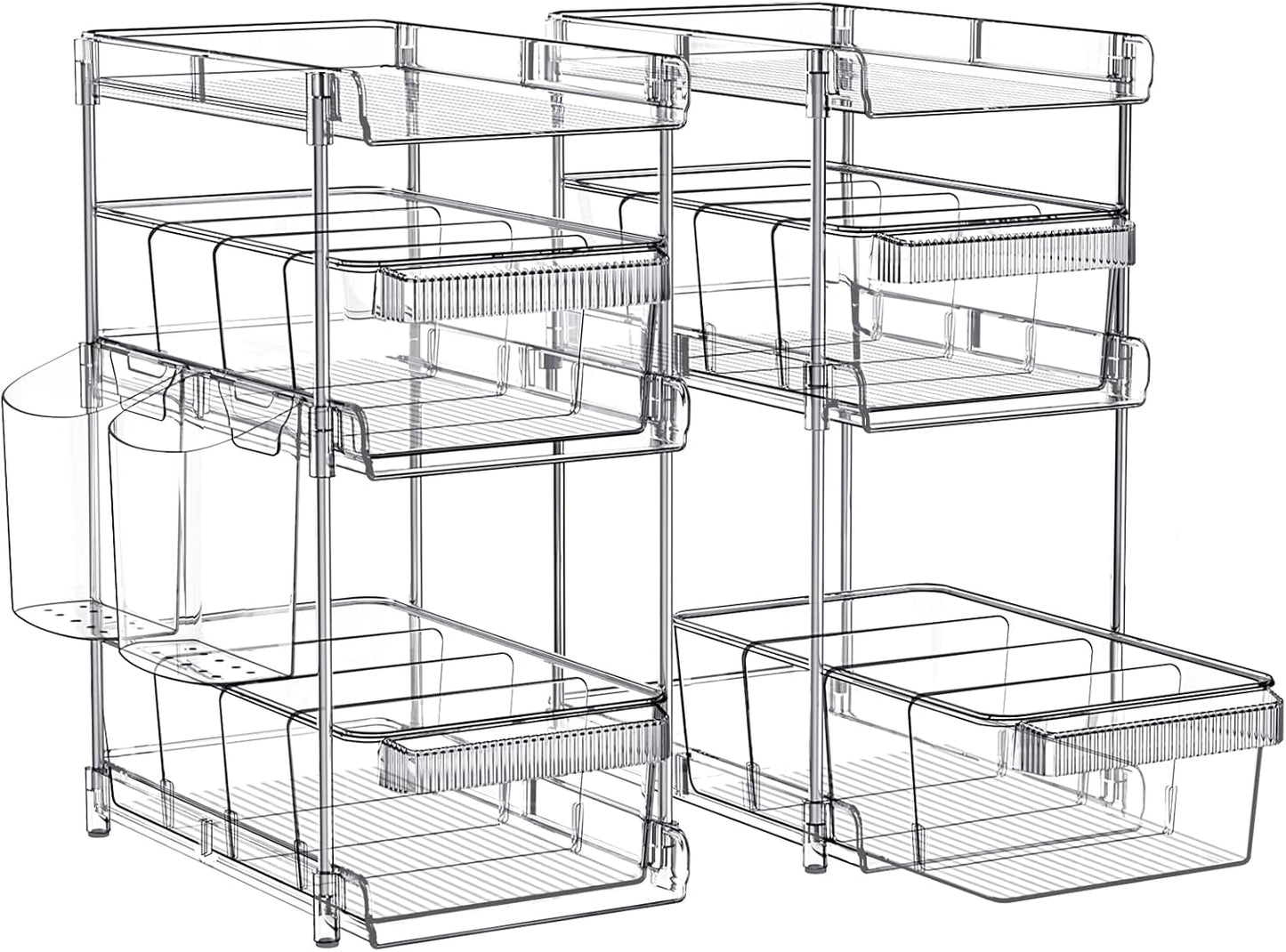 Clear Bathroom Organizers 3 Tier Storage for Multi-Purpose Use