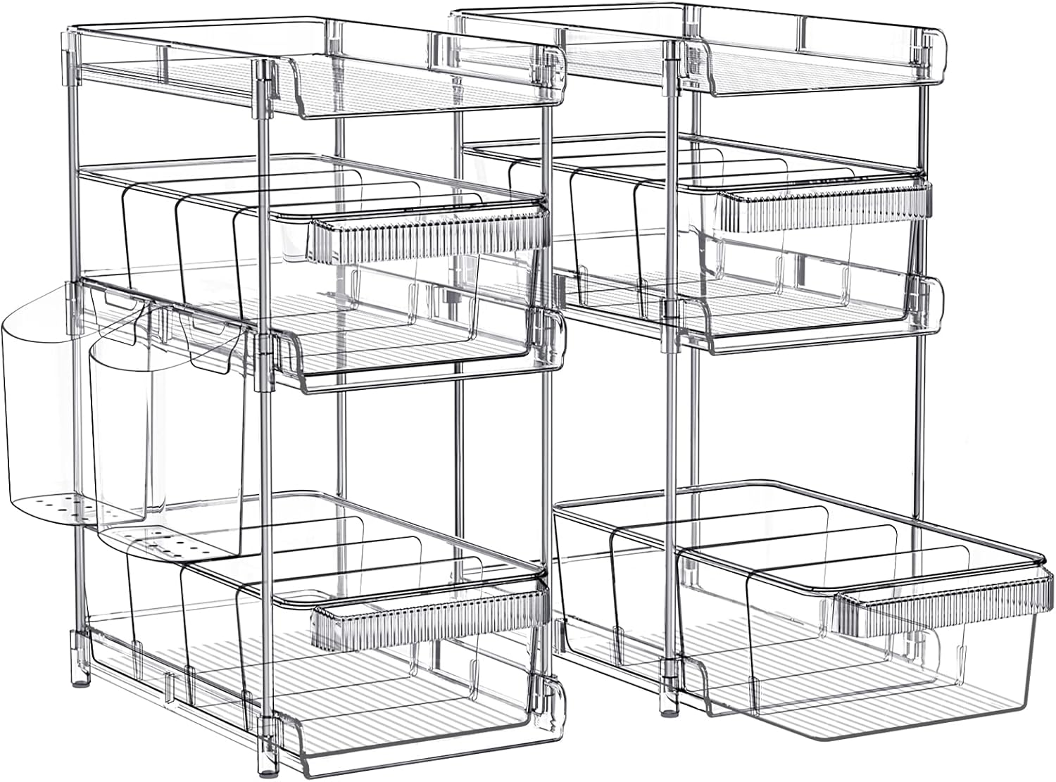 Clear Bathroom Organizers 3 Tier Storage for Multi-Purpose Use