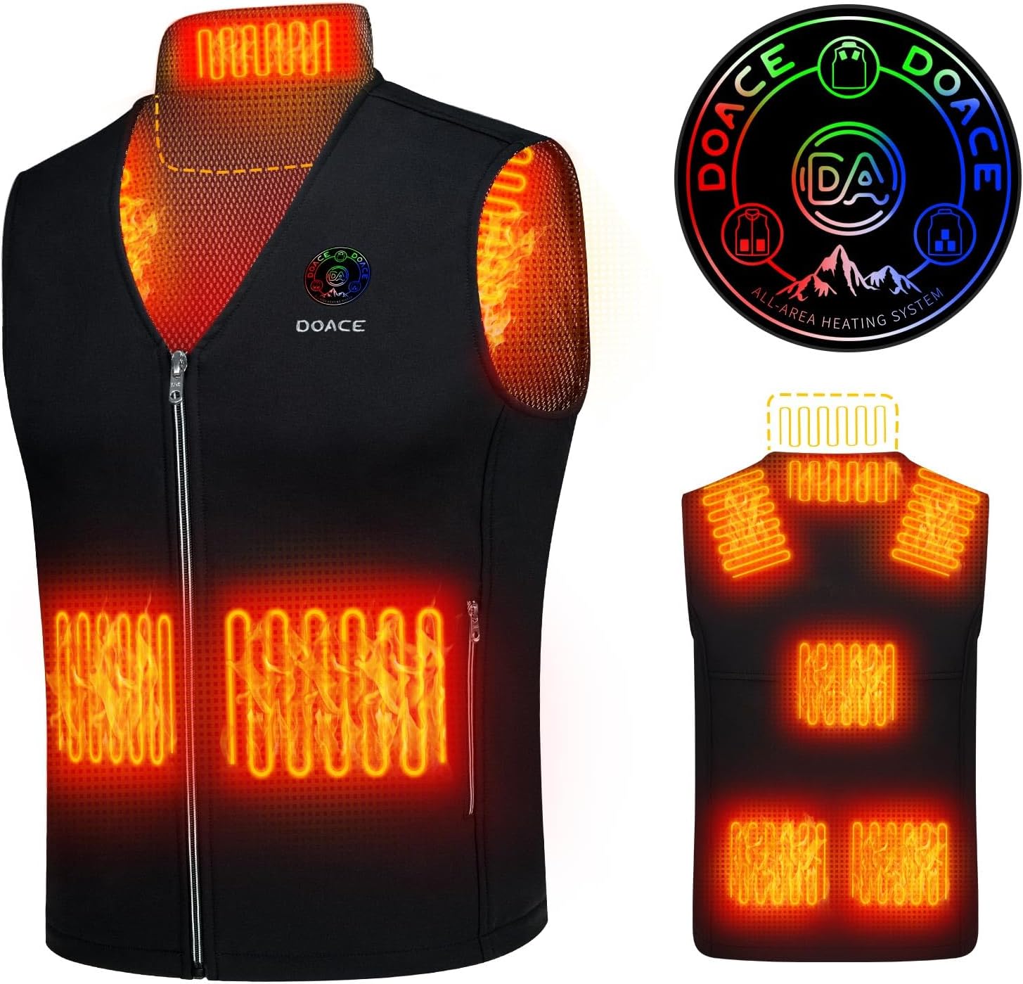 DOACE Heated Vest for Men and Women - Smart Rechargeable Heating