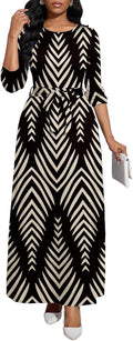 Women's Maxi Dress with Long Sleeves and a Stylish Belt Detail