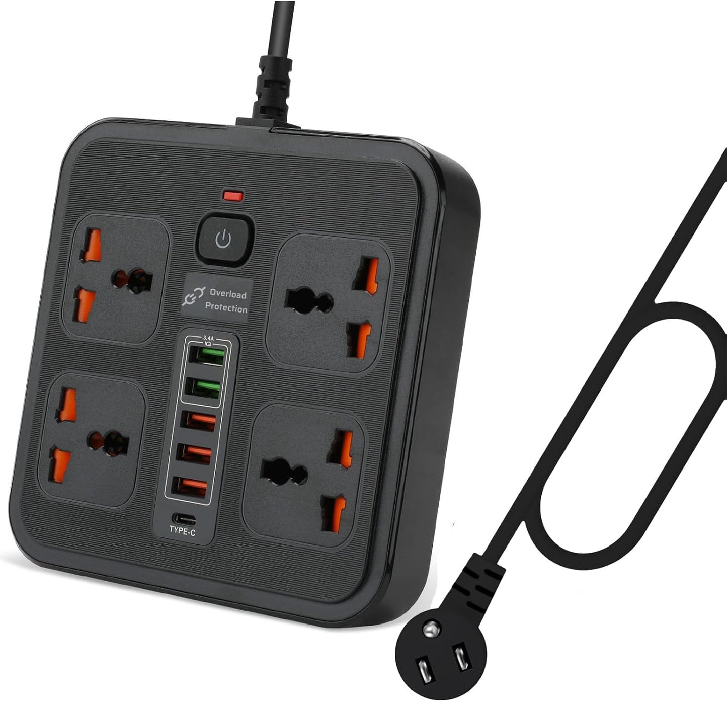 MAXBROTHERS Surge Protector: 5 USB Ports, 4 Outlets