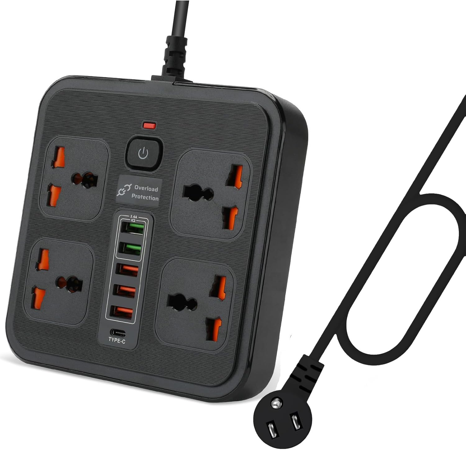 MAXBROTHERS Surge Protector: 5 USB Ports, 4 Outlets