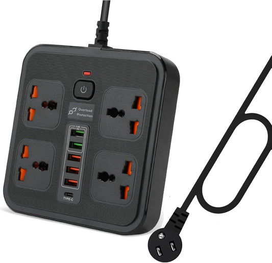 MAXBROTHERS Surge Protector: 5 USB Ports, 4 Outlets