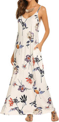 Relaxed Fit Summer Maxi Dress for Women by Supnier with Pockets
