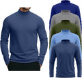 5 Pack Men's Mock Turtleneck Shirts for Men - Slim Lightweight Pack