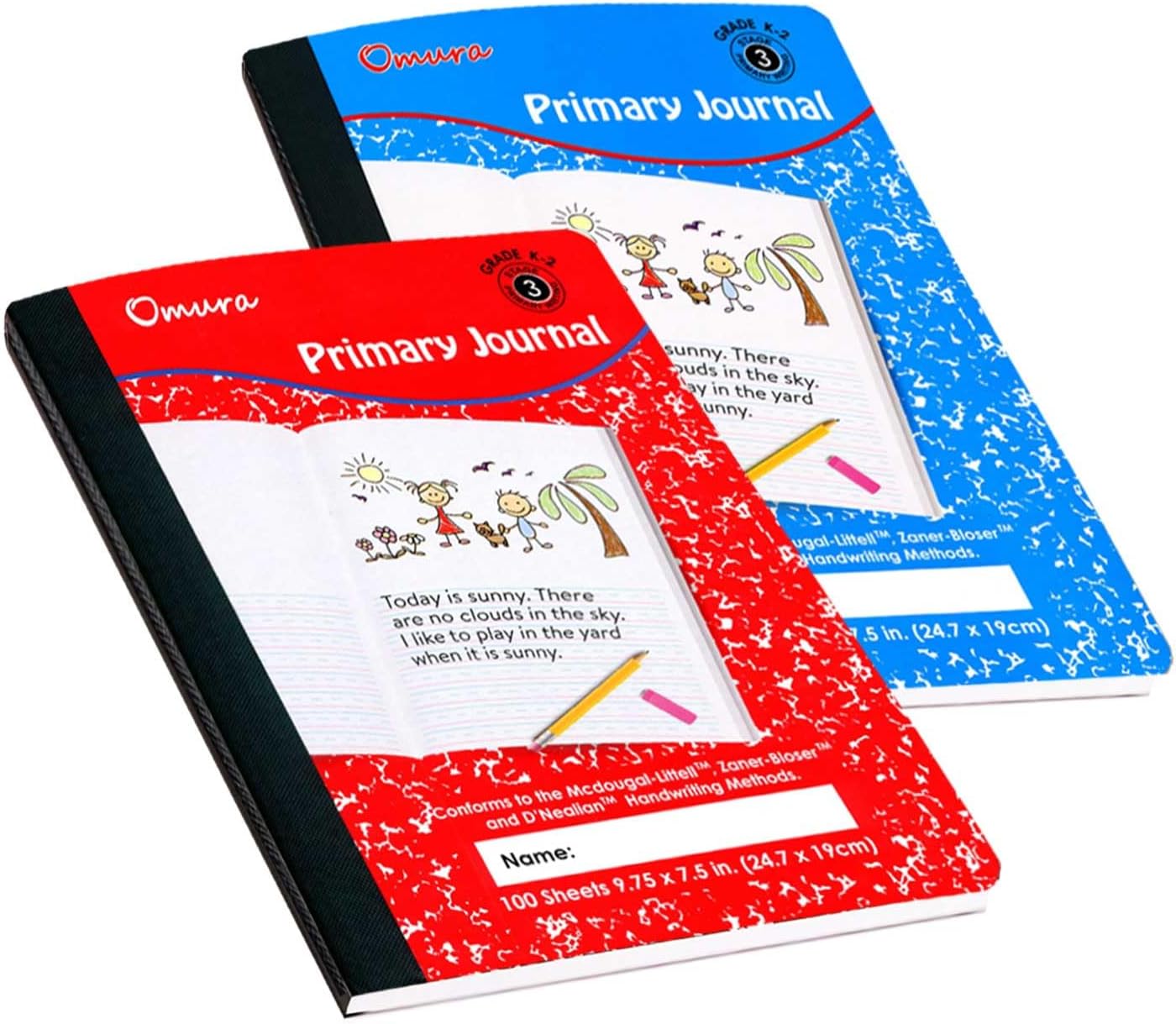 OMURA Kids Primary Journal Notebook 2-Pack