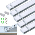 Pre-Drilled Countersunk LED Strip U Channel Diffuser 10-Pack - Flush