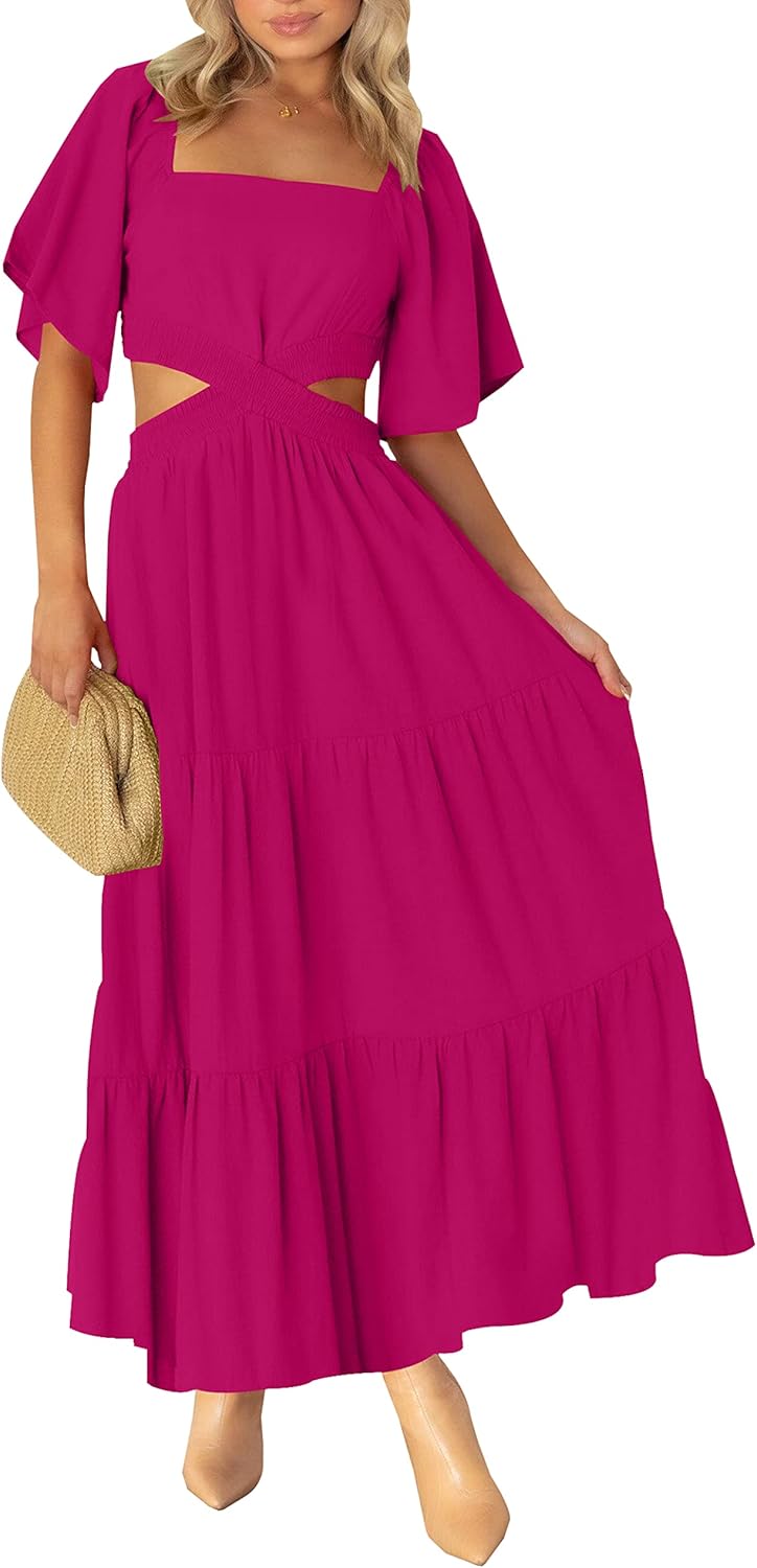 LEANI Women's Summer Cutout Maxi Dress for Casual Parties